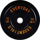 BalanceFrom Color Coded Black Olympic Bumper Weight Plate 15lbs Pairs