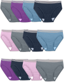 12-Pack Fruit of the Loom Women Eversoft Cotton Bikini Underwear