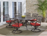 Hanover Cast-top Six Swivel Rockers Traditions 7-Piece Dining Set