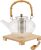 BonJour Tea Glass Zen Teapot w/Infuser and Bamboo Trivet 34oz