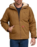 Dickies Mens Sanded Duck Sherpa Lined Hooded Jacket