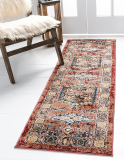 Unique Loom Geometric Vintage Inspired 2 ft x 6 ft Area Rug