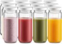 Paksh Novelty Travel Glass Drinking Bottle Jar 16 Ounce 12 Pack