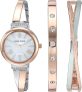 Anne Klein Womens Premium Crystal Accented Bangle Watch Set