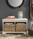 SAFAVIEH Home Collection Freddy Wicker Basket Bench