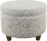 Homepop Home Decor Upholstered Round Storage Ottoman