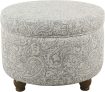 Homepop Home Decor Upholstered Round Storage Ottoman