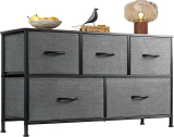 WLIVE Dresser for Bedroom with 5 Drawers