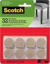 32-Count Scotch Felt Pads, Round, 1 in. Diameter