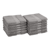 12-Pack Amazon Basics Dual Performance Washcloths 12×12-in