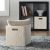 BHG Fabric Cube Storage Bins (12.75″ X 12.75″), Gold & Ivory, 2 Pack For $16 (Was $18.88)