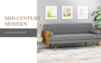 Christopher Knight Home Aidan Mid Century Tufted Fabric Sofa